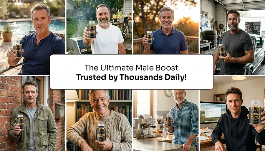 Collage of Alpha Honey users holding their bottles
