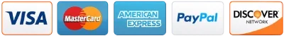 Accepted payment methods: Visa, Mastercard, American Express, PayPal, Discover